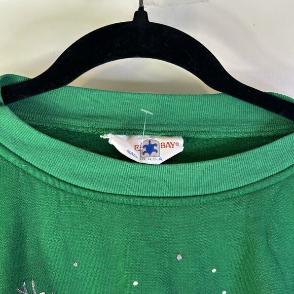 Vintage 80s Streetwear Snowy Trees Deer Nature Crewneck Sweatshirt Christmas - Picture 6 of 9